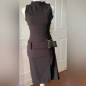 MANIGANCE Paris Black Sleeveless Belted Dress – Size 36